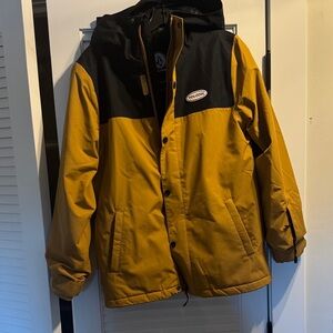 Volcom Mustard and Black Hooded Jacket